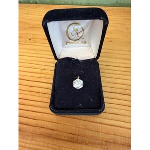 Nikolas Round Pendant, Multicut Cubic zirconia, Gold-tone Setting- Shiny NEW